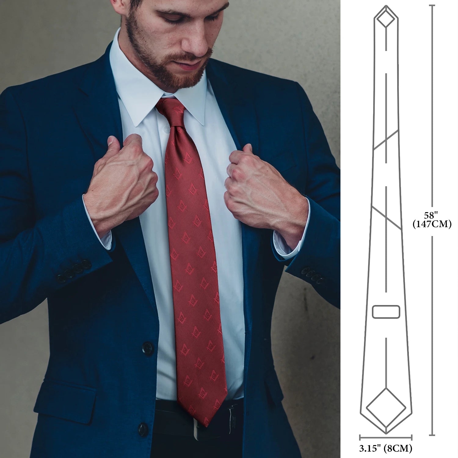 HAWSON New Design Masonic neckties for men