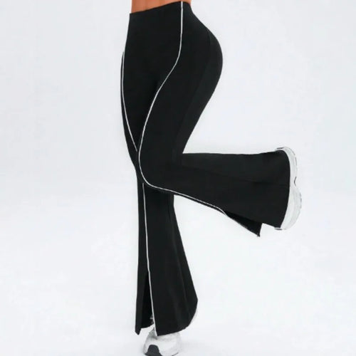 Line splicing simple flared pants for women